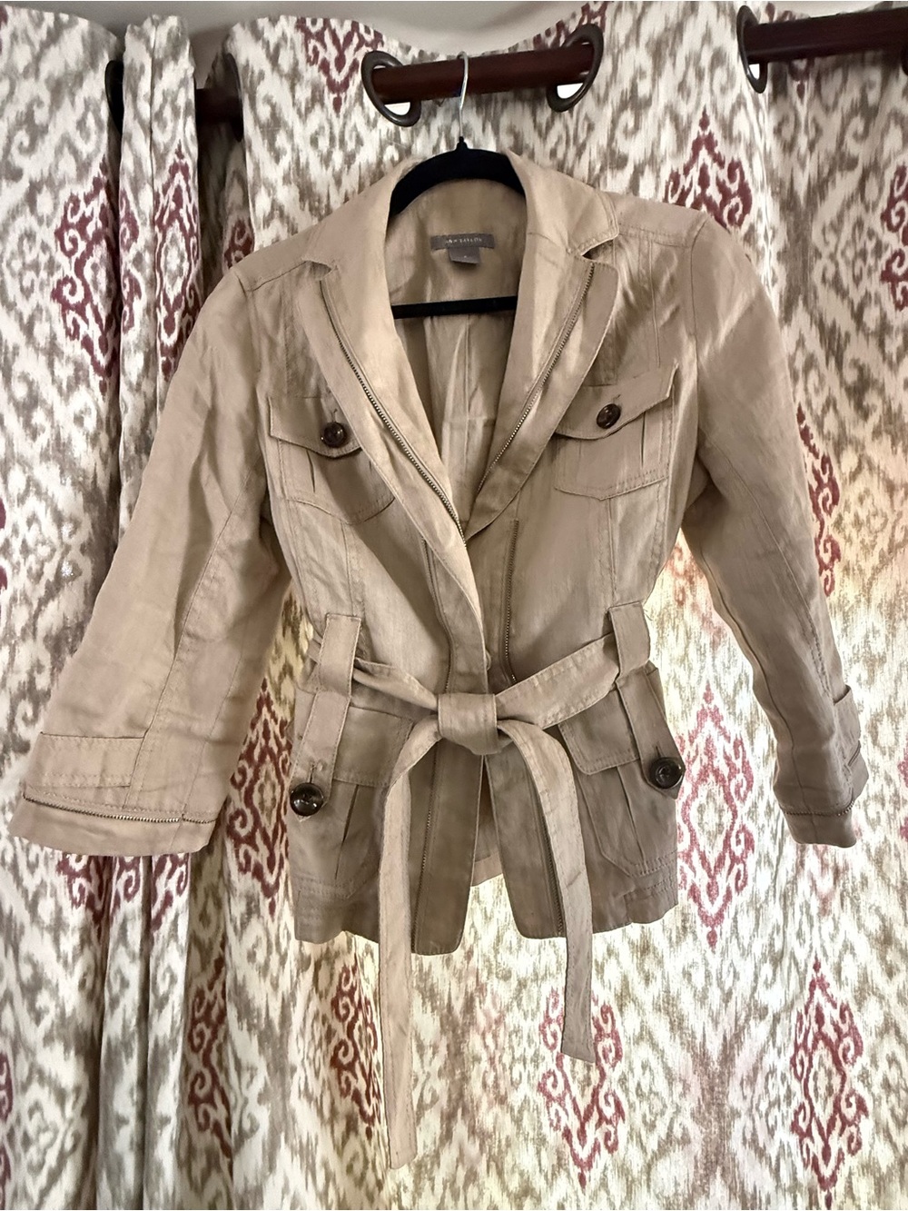 Ann Taylor Taupe Utility Safari Belted Jacket - Picture 2 of 14